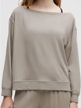 Lululemon BeCalm Oversized Boatneck Long-Sleeve Shirt - Warm Ash Grey